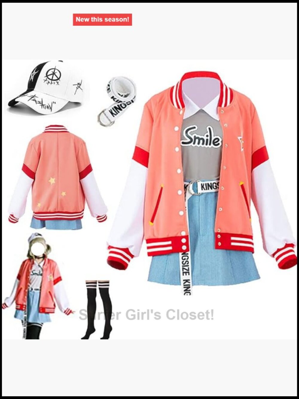Women's Cosplay Costume Set with Jacket, Dress, Hat & Socks - Halloween